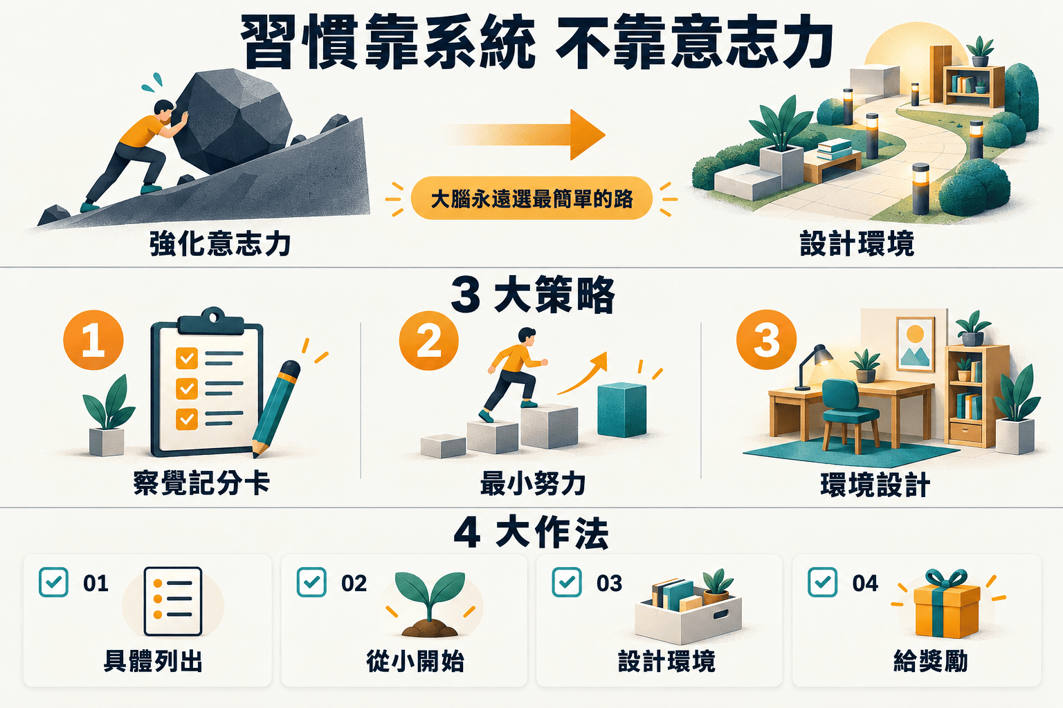 【21天閱讀寫作挑戰】原子習慣:想培養好習慣?那你一定要知道這4個作法與3大策略重點!