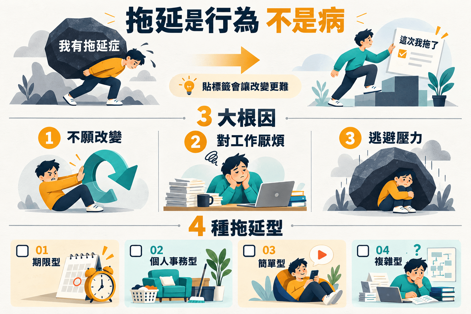 【21天閱讀寫作挑戰】終結拖延症：面對拖延行為的2大關鍵認知與6種實用方法