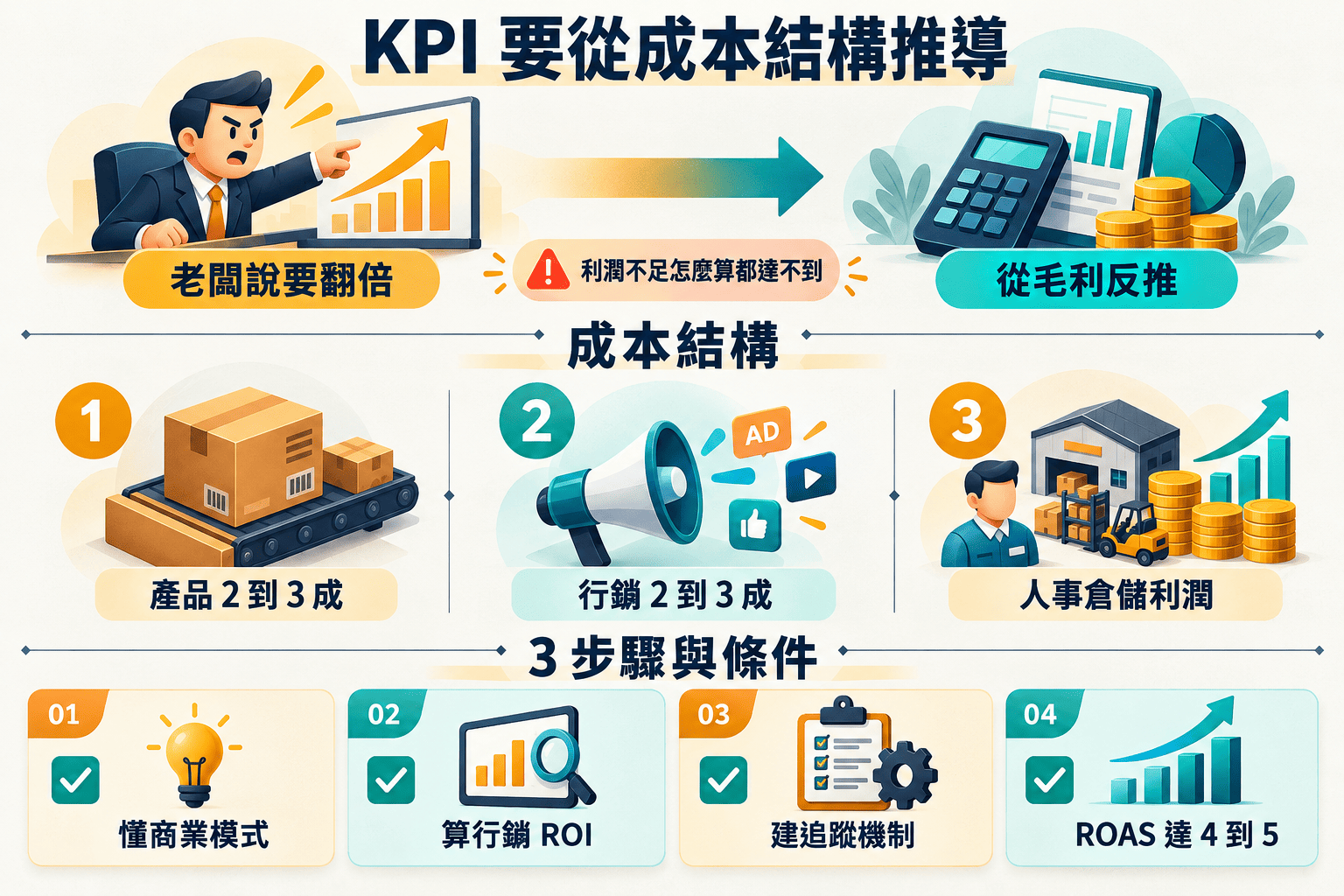 【行銷QA問】電商如何制定適當的KPI？3個關鍵步驟！