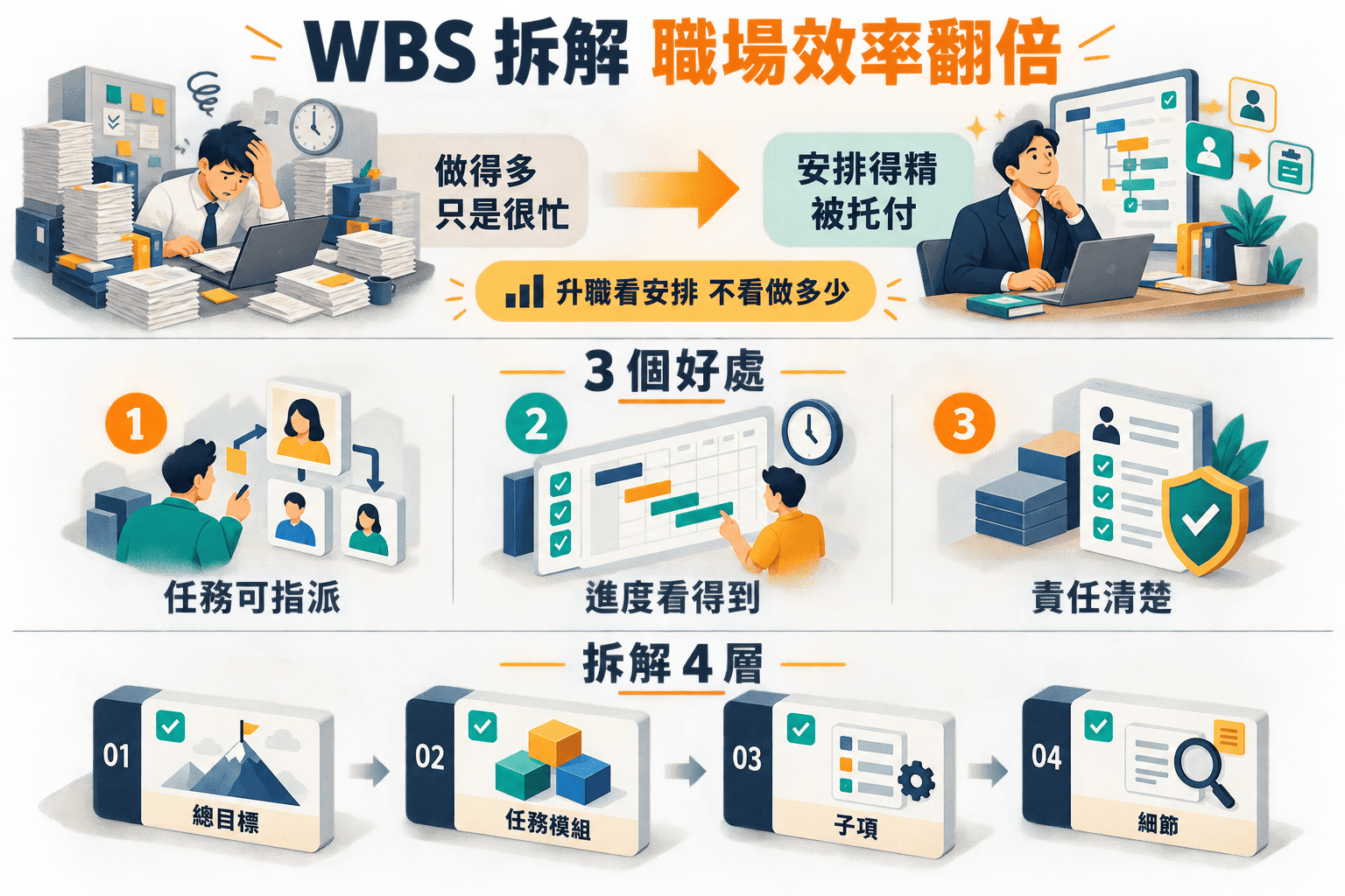 【思維升級】職場效率翻倍的秘密：學會用WBS拆解任務