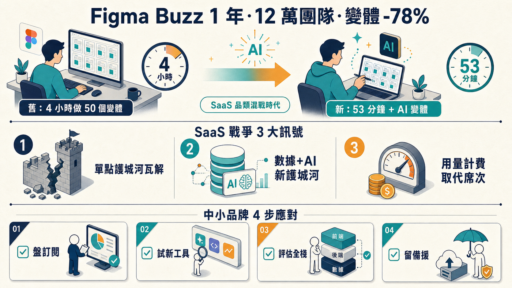 Figma Buzz AI 廣告生成 SaaS 戰爭 3 大訊號資訊圖