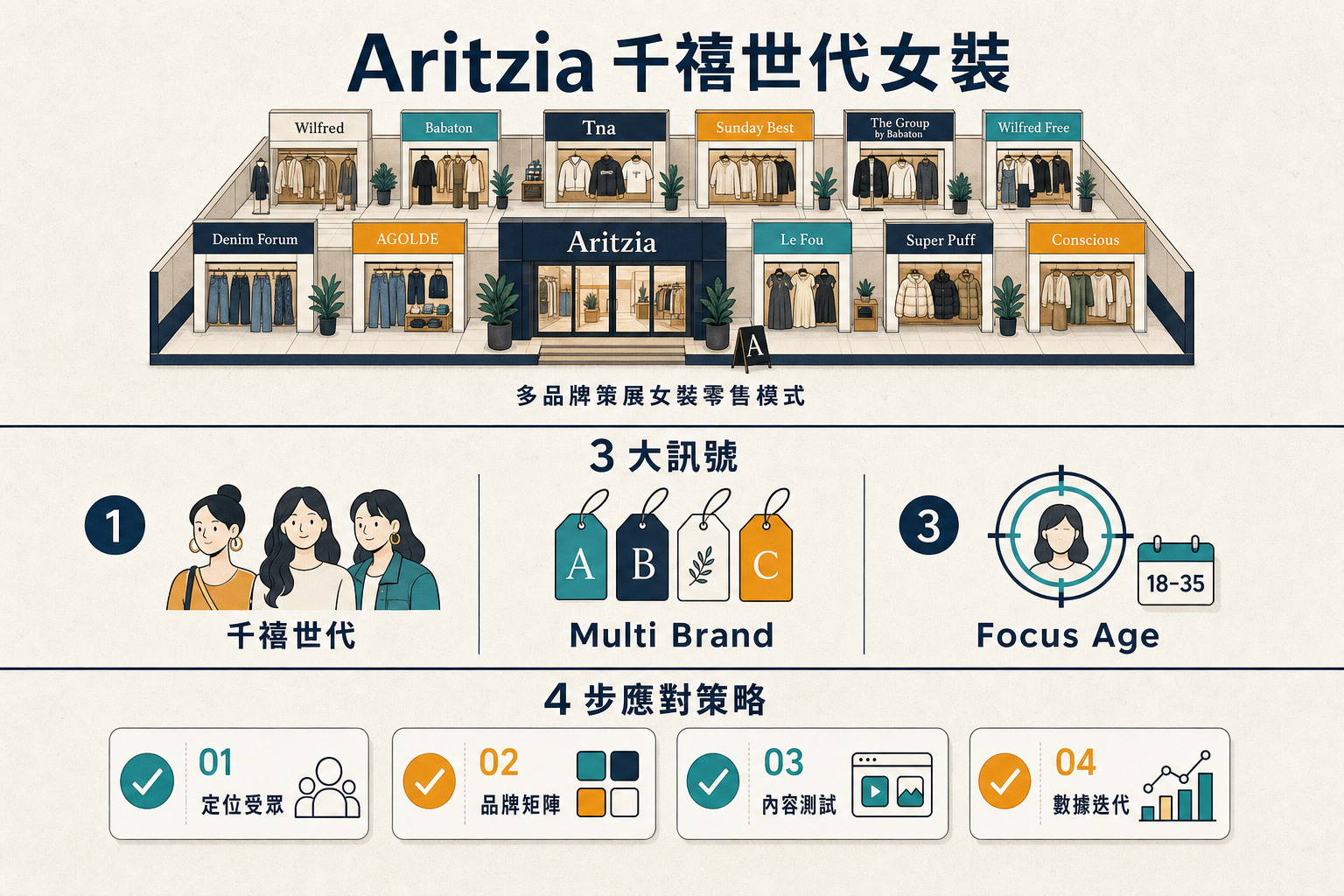 Aritzia 15 年千禧世代女裝 25 億營收 3 訊號資訊圖