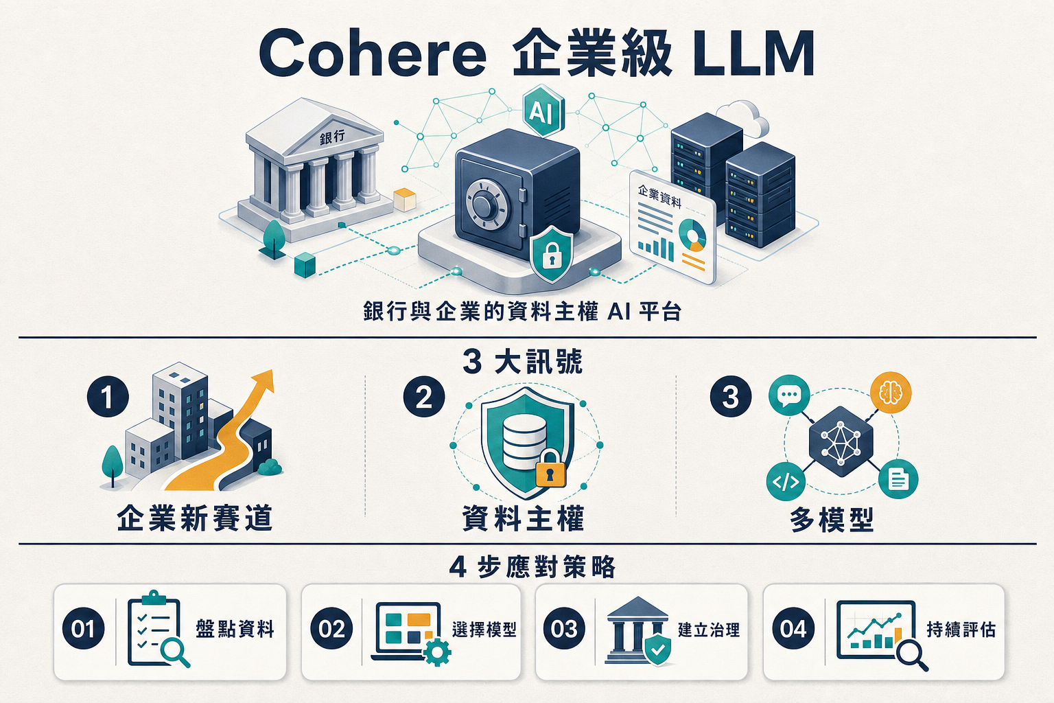Cohere 5 年 55 億 企業級 LLM 3 訊號資訊圖
