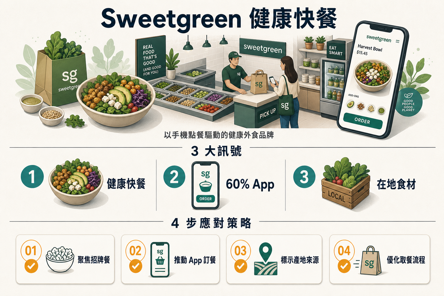 Sweetgreen 250 店 健康快餐 3 訊號資訊圖