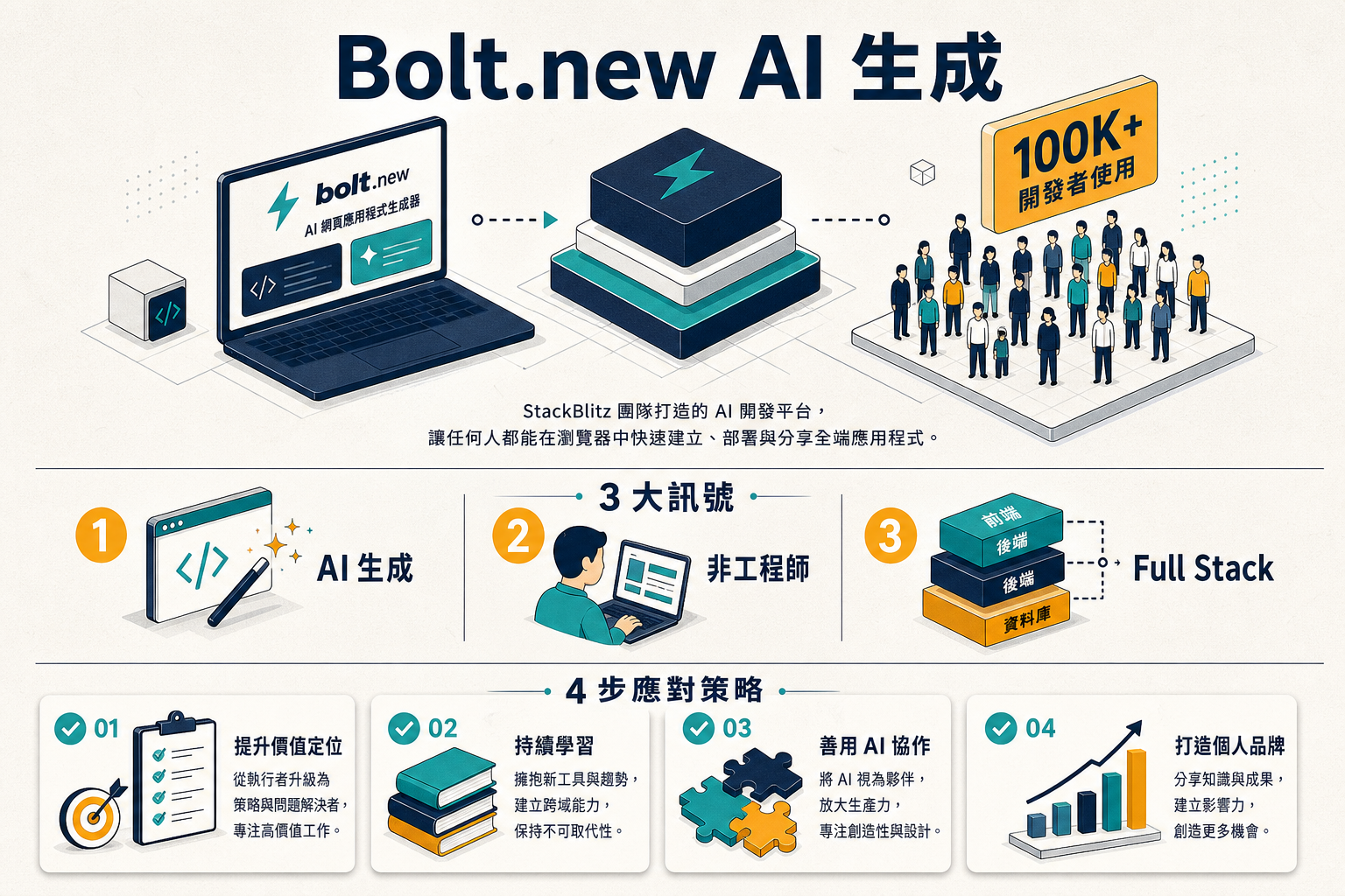 Bolt.new AI 網站生成 3 訊號資訊圖