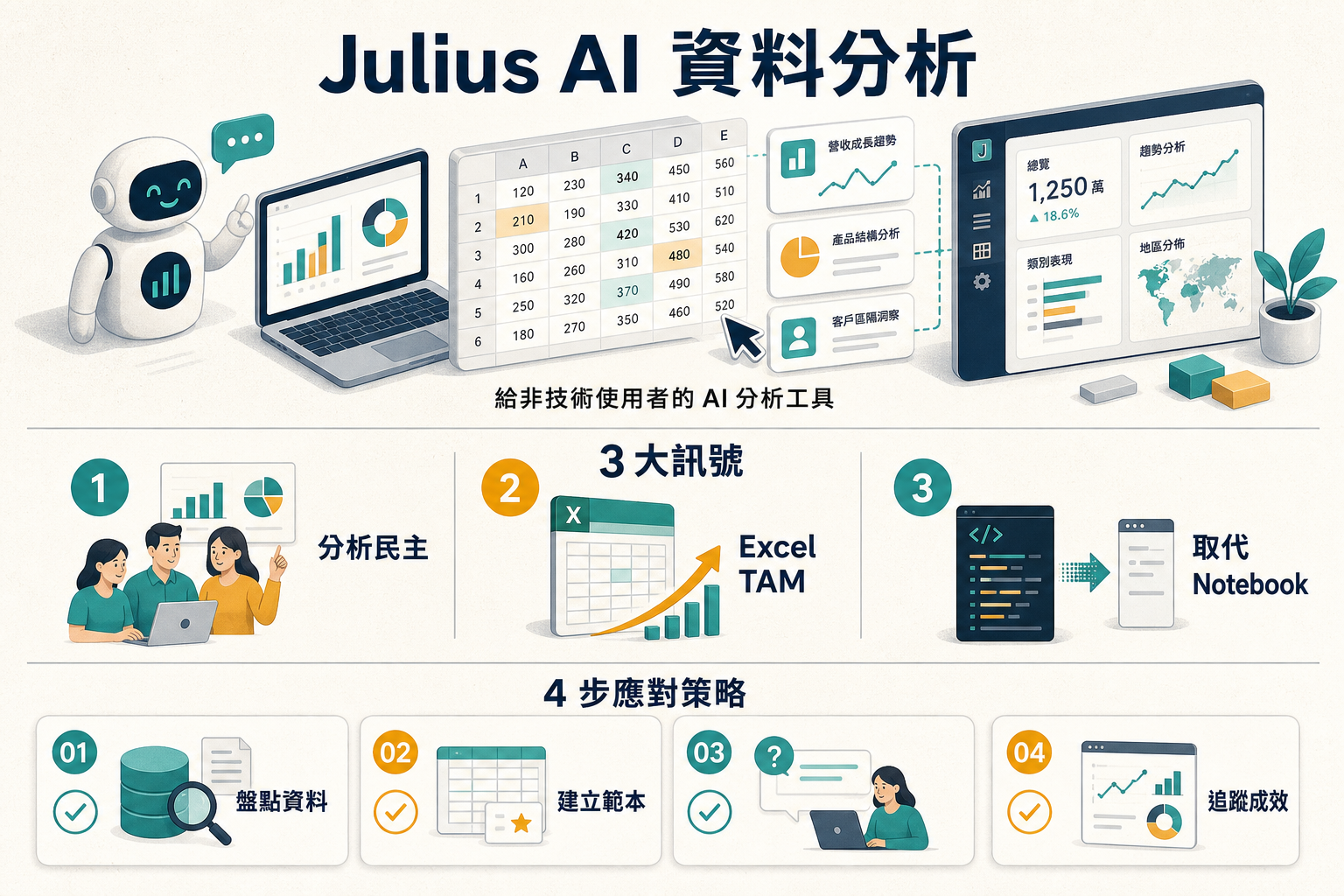 Julius AI 資料分析 3 訊號資訊圖
