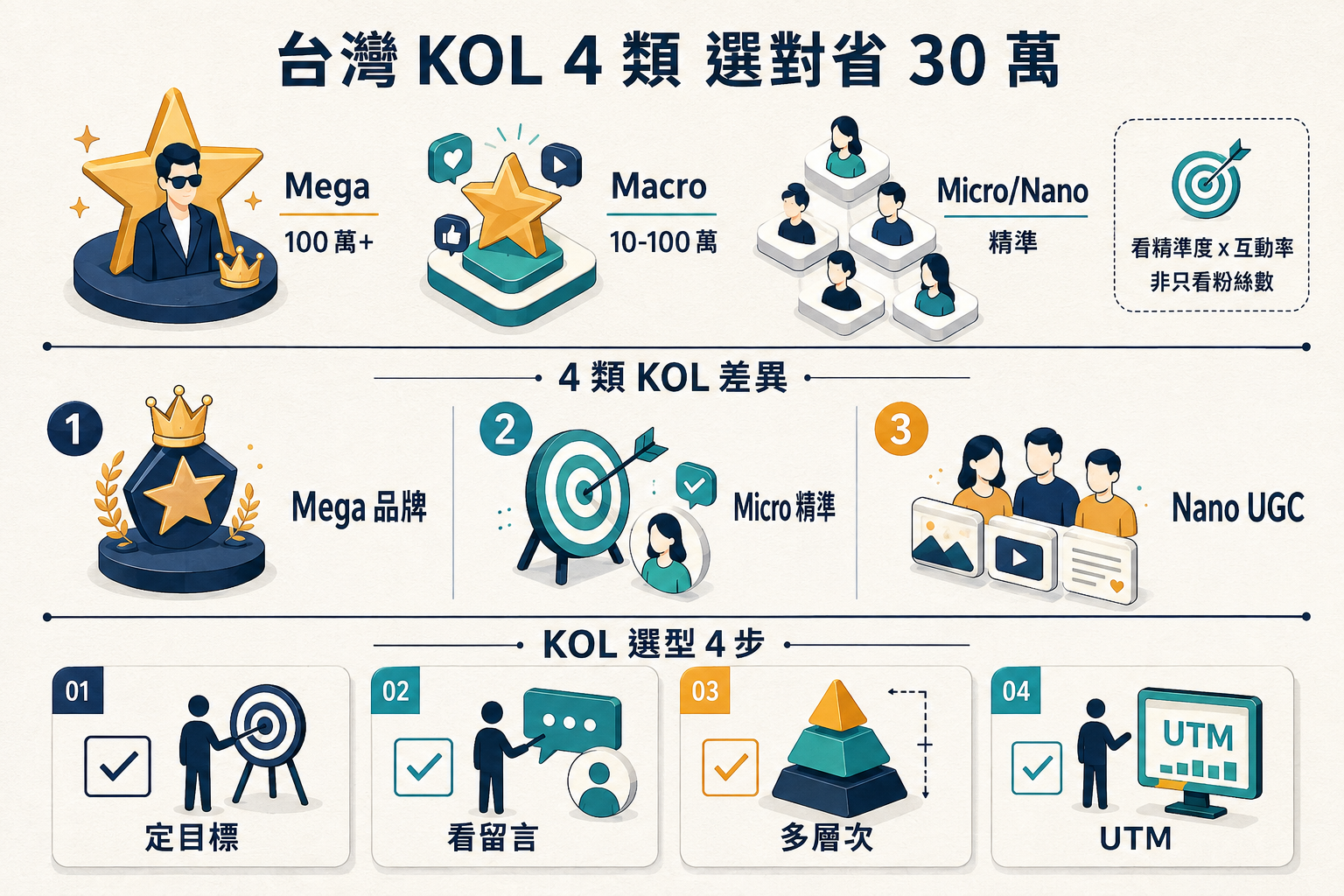 【行銷觀點】台灣 KOL 選型 5 問｜4 類 KOL 對照 + 決策樹 + 常見 3 錯誤