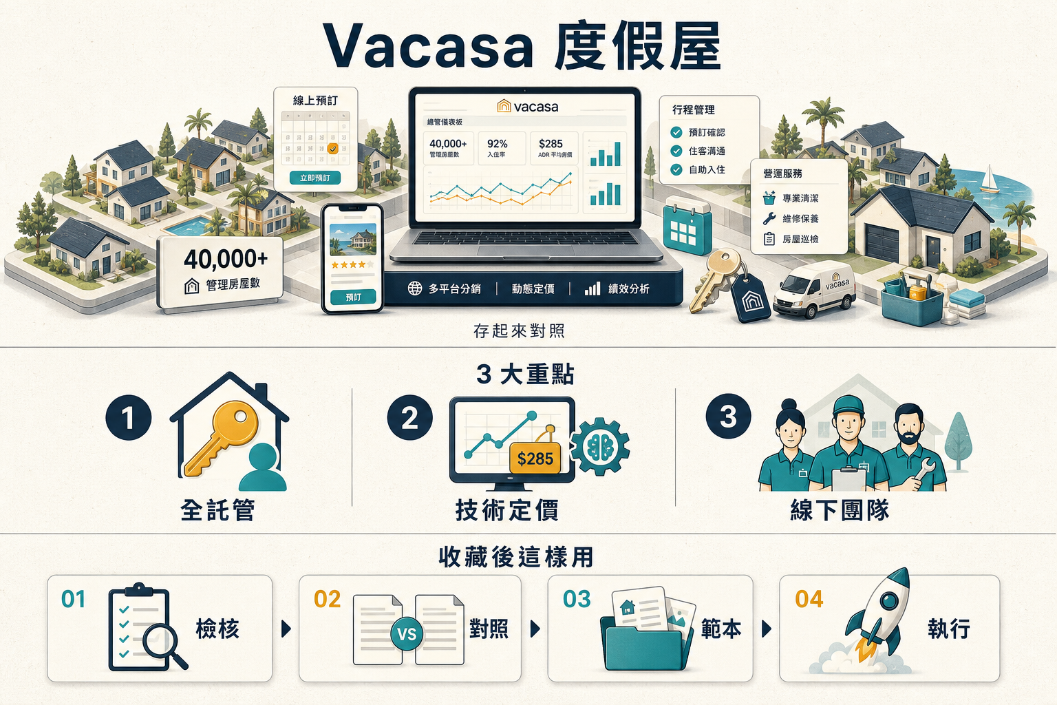Vacasa 15 年 度假屋管理平台完整檢核：3 大機制 