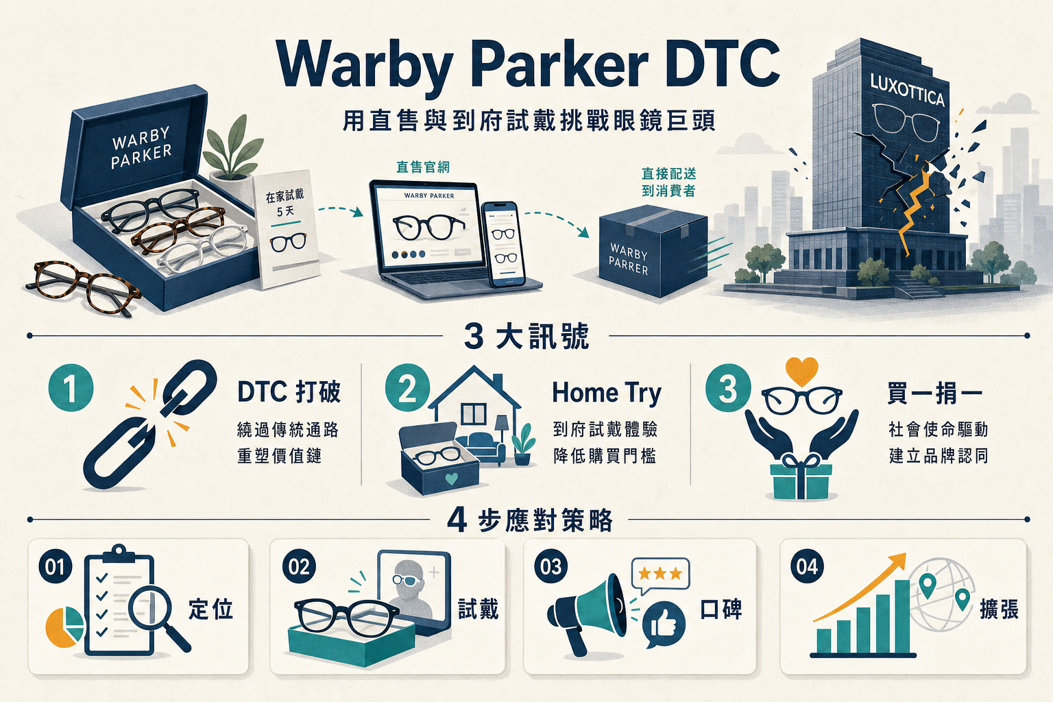 Warby Parker DTC 眼鏡 3 訊號資訊圖