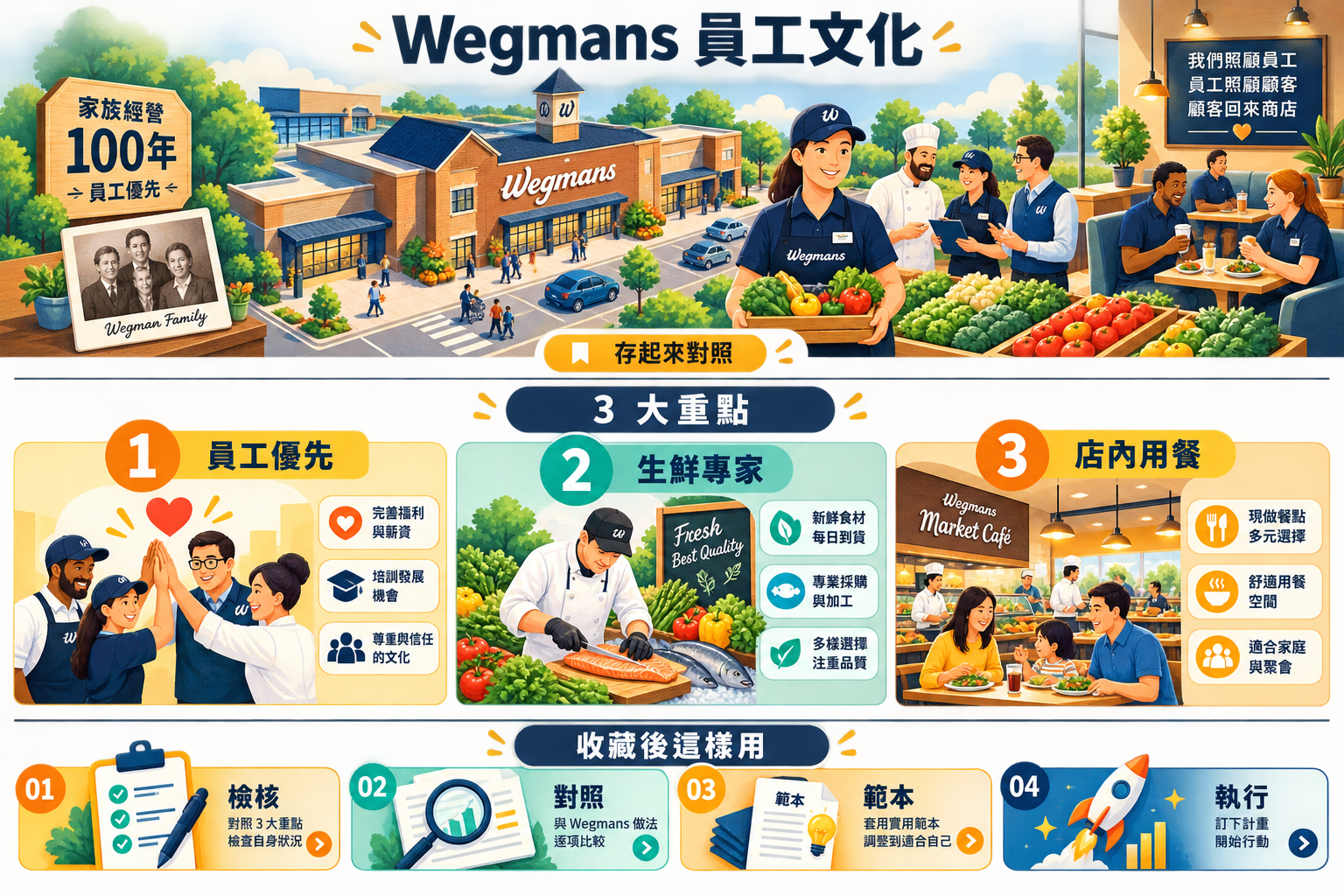 Wegmans 100 年美國超市員工文化完整檢核：3 大護