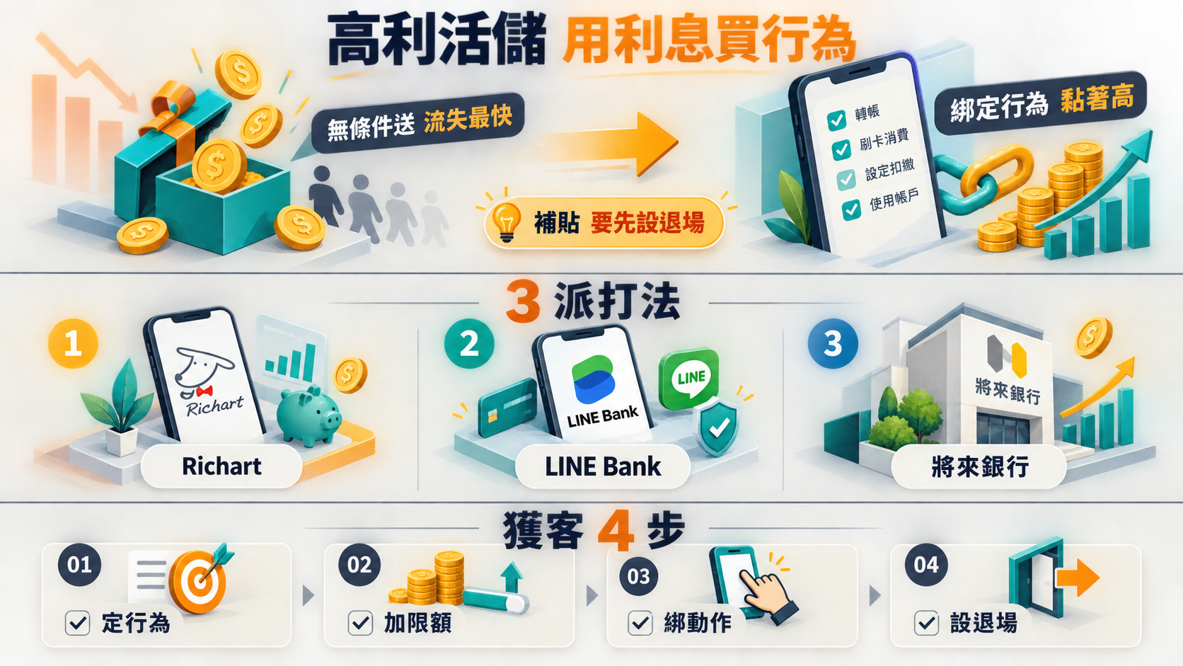 Richart vs LINE Bank vs 將來銀行｜台灣數位帳戶 3 派獲客戰 5 問