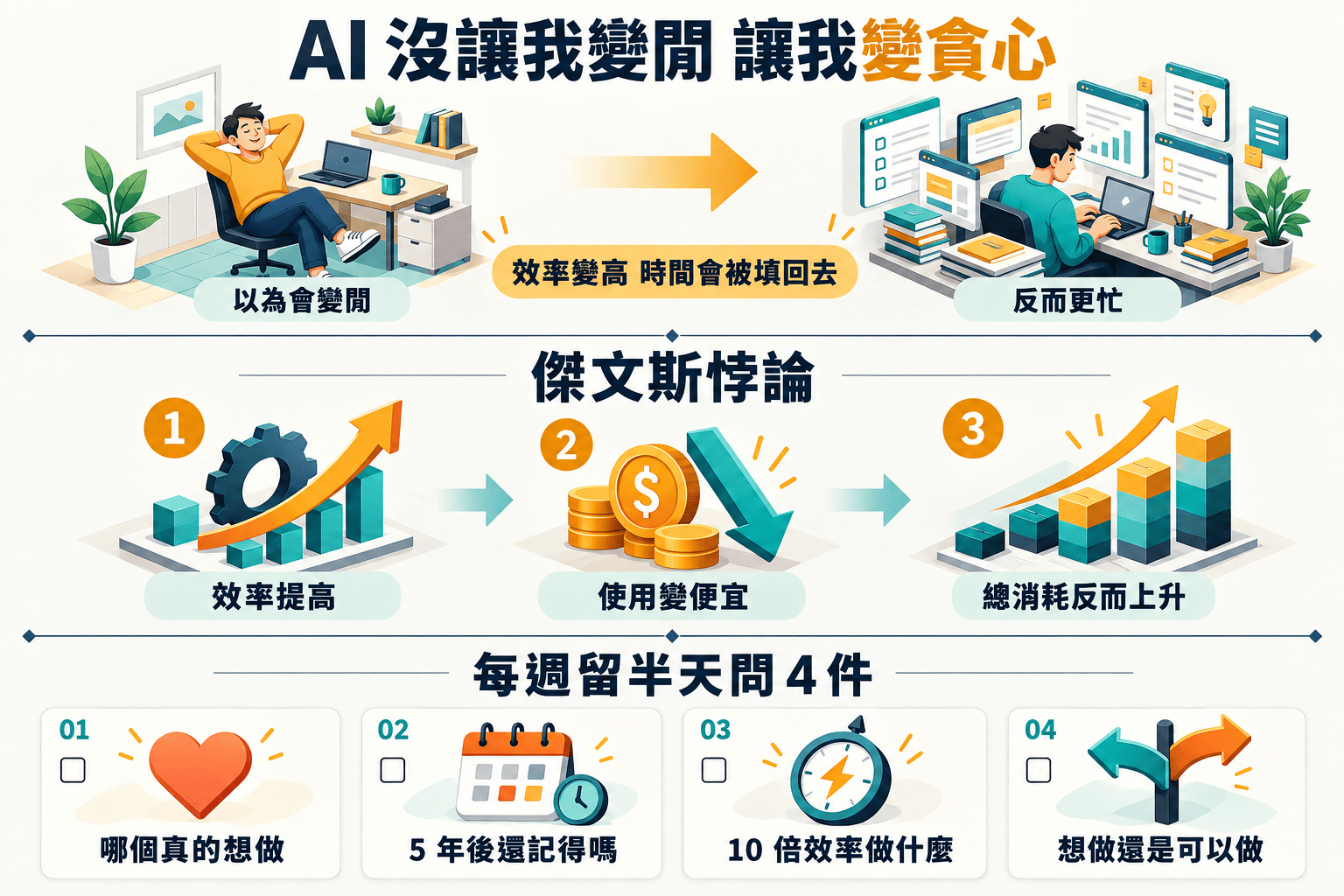 【思維升級】AI 沒讓我變閒，它讓我變貪心｜效率變高之後真正的瓶頸