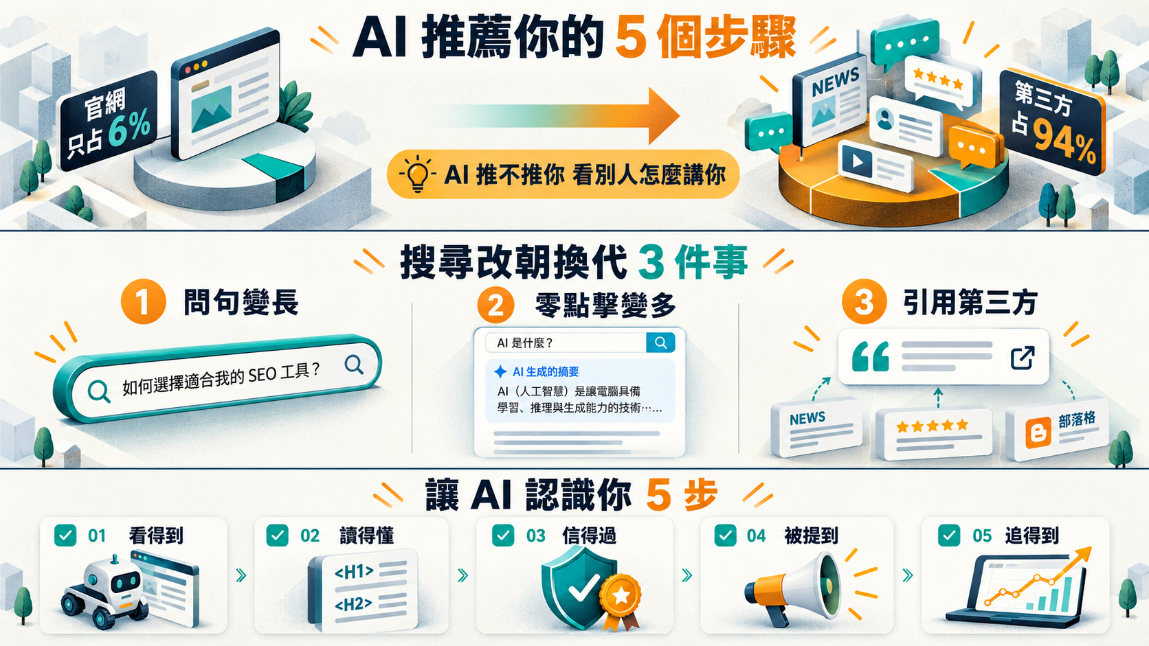 AIO 跟 GEO 怎麼做?讓 AI 推薦你的 5 個步驟