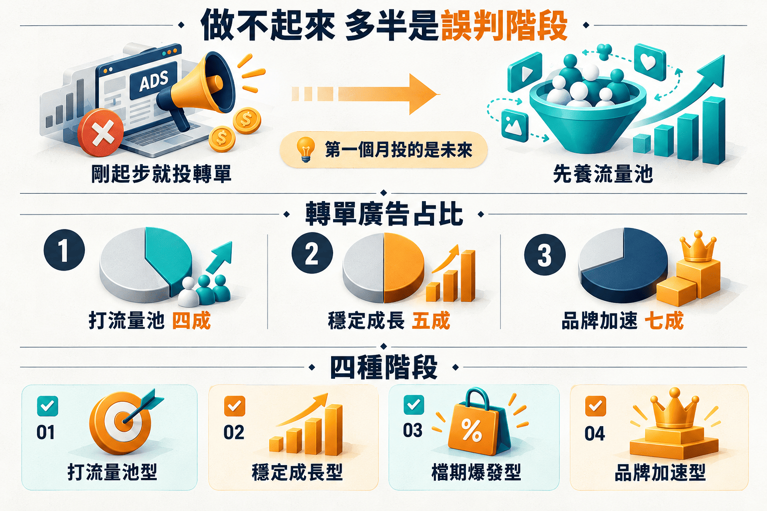 課程廣告不是一種打法通用|四種階段的預算配置與 ROAS 期待值